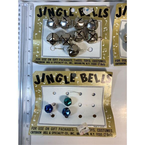 Silver Christmas Bells Assorted-Lot 3 Incomplete Cards(22 Bells)-Criterion VTG - Picture 2 of 5
